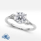 Round Solitaire Twist Band Moissanite Engagement Ring