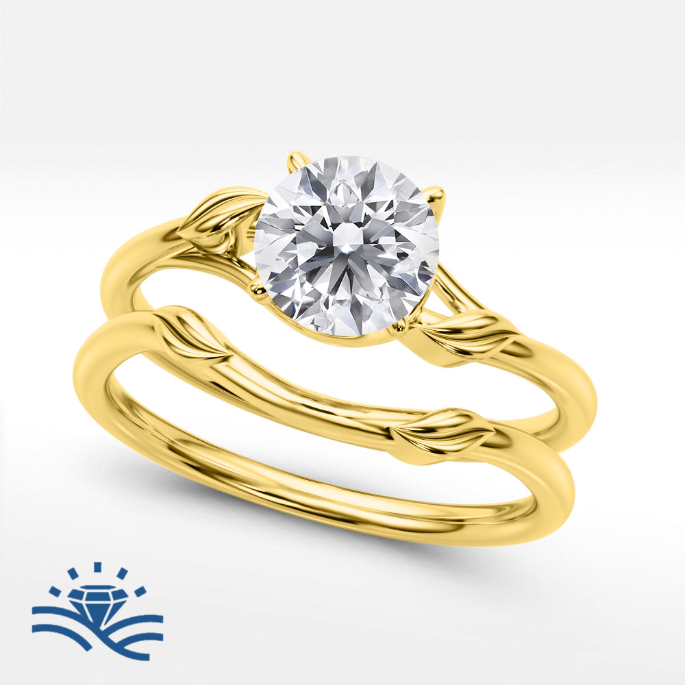 Round Solitaire Twist Band Moissanite Engagement Ring