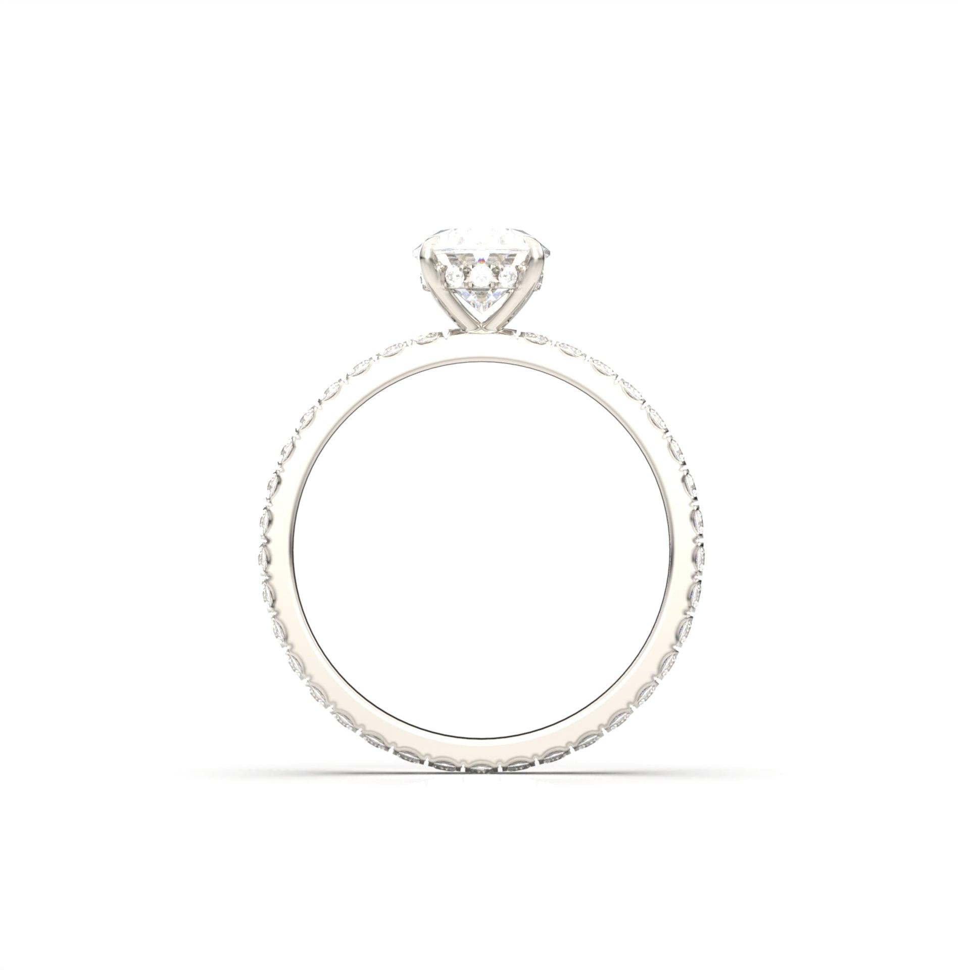 Oval 4 Claw Full Pavè With Hidden Halo - moissaniteengagementrings