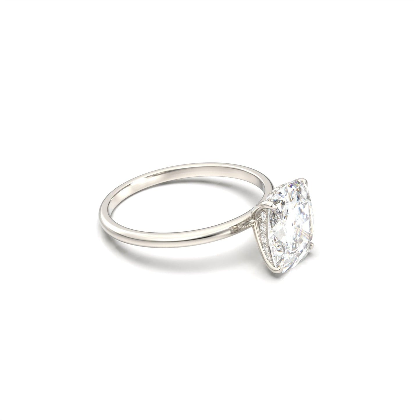 Cushion Cut With Hidden Halo - moissaniteengagementrings