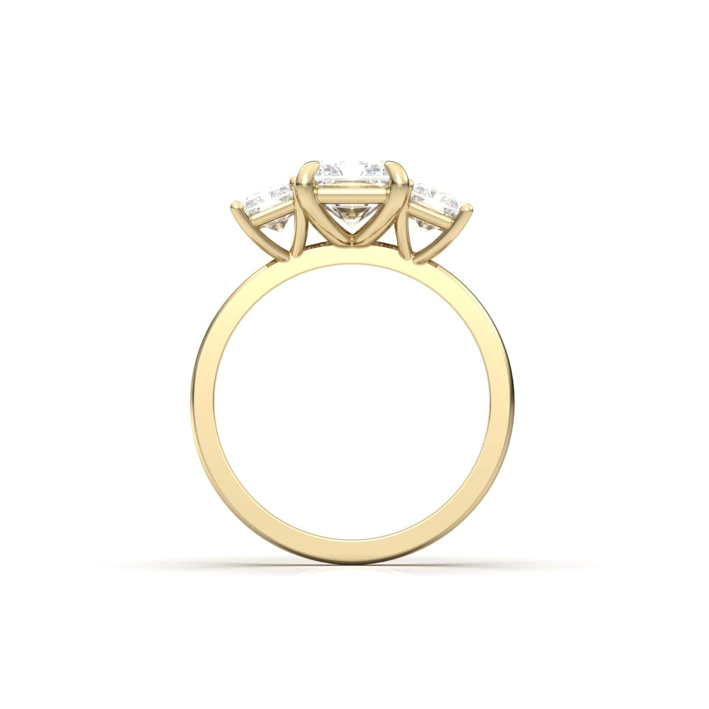 Radiant Cut Trilogy Moissanite Engagement Ring - moissaniteengagementrings