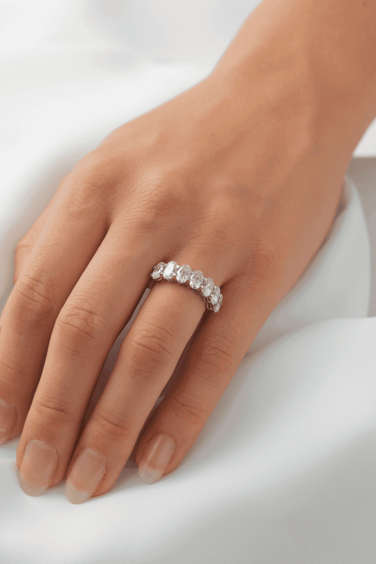 7 Stone Oval Moissanite Ring - Moissanite Engagement Rings