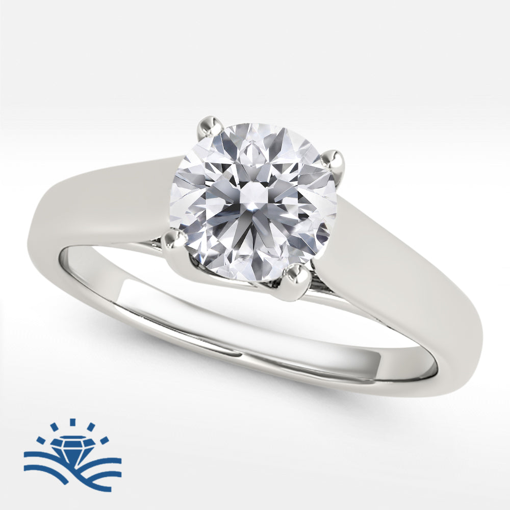 Round Solitaire Moissanite Engagement Ring