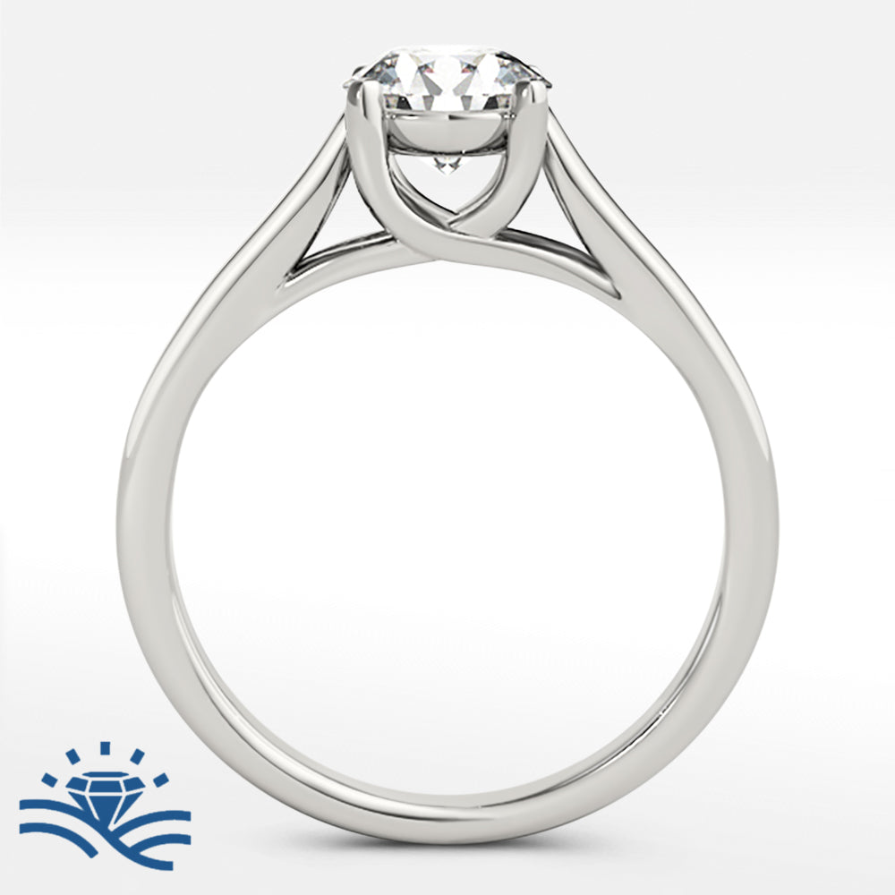 Round Solitaire Moissanite Engagement Ring