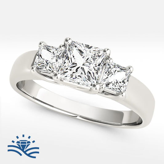 Princess Trilogy Moissanite Engagement Ring