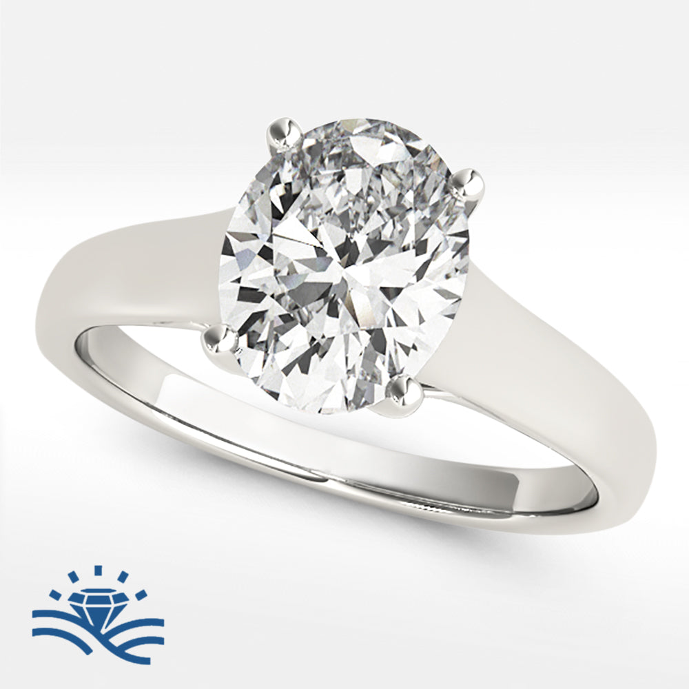 Oval Solitaire Moissanite Engagement Ring