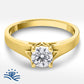 Round Hidden Halo Cathedral Setting Solitaire Moissanite Engagement Ring