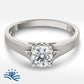 Round Hidden Halo Cathedral Setting Solitaire Moissanite Engagement Ring