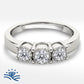 Round Trilogy Moissanite Engagement Ring - New