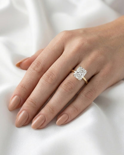Astrid: Radiant Hidden Halo Moissanite Engagement Ring
