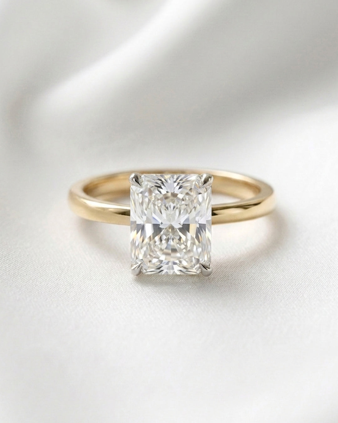 Astrid: Radiant Hidden Halo Moissanite Engagement Ring