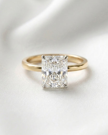 Astrid: Radiant Hidden Halo Moissanite Engagement Ring