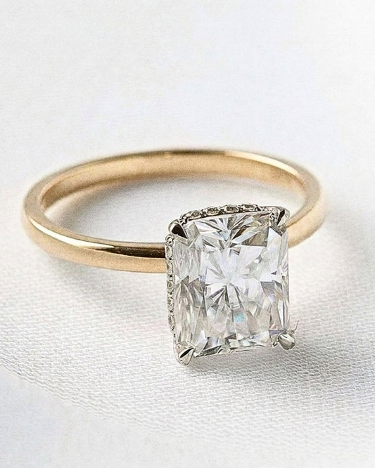 Astrid — Radiant Hidden Halo Diamond Engagement Ring
