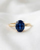 Aurora: Oval Blue Solitaire Moissanite Engagement Ring
