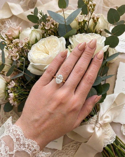 Aurora: Oval Solitaire Moissanite Engagement Ring