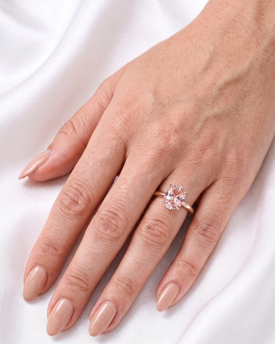 Aurora - Oval Solitaire Pink Diamond Engagement Ring