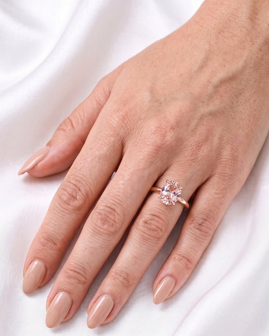 Aurora: Oval Solitaire Pink Diamond Engagement Ring
