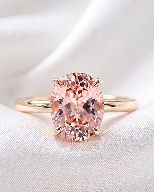 Aurora: Oval Solitaire Pink Diamond Engagement Ring