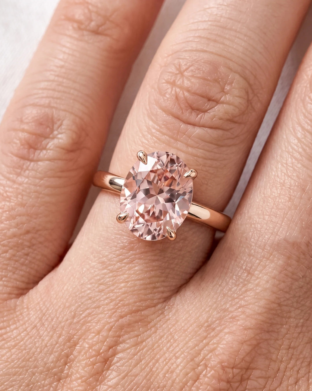 Aurora - Oval Solitaire Pink Diamond Engagement Ring