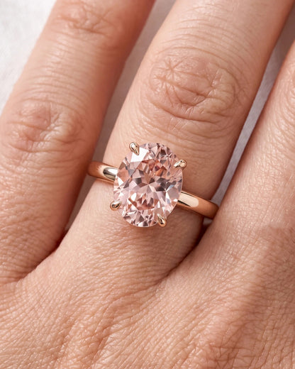 Aurora - Oval Solitaire Pink Diamond Engagement Ring