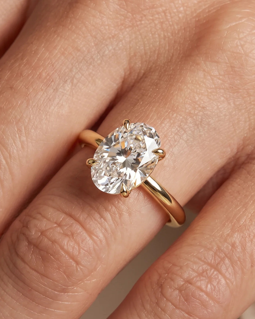 Aurora - Oval Solitaire Moissanite Engagement Ring