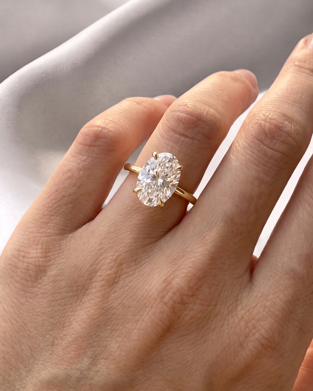 Aurora - Oval Solitaire Moissanite Engagement Ring