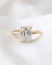 Avery: Emerald Hidden Halo Moissanite Engagement Ring