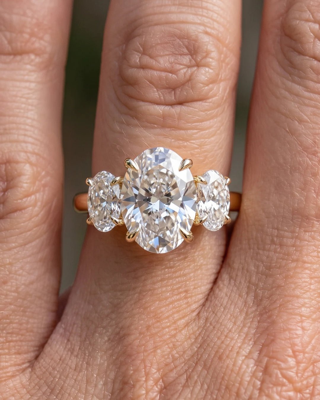 Bonnie - Oval Trilogy Oval Setting Diamond Engagement Ring - Moissanite Engagement Rings