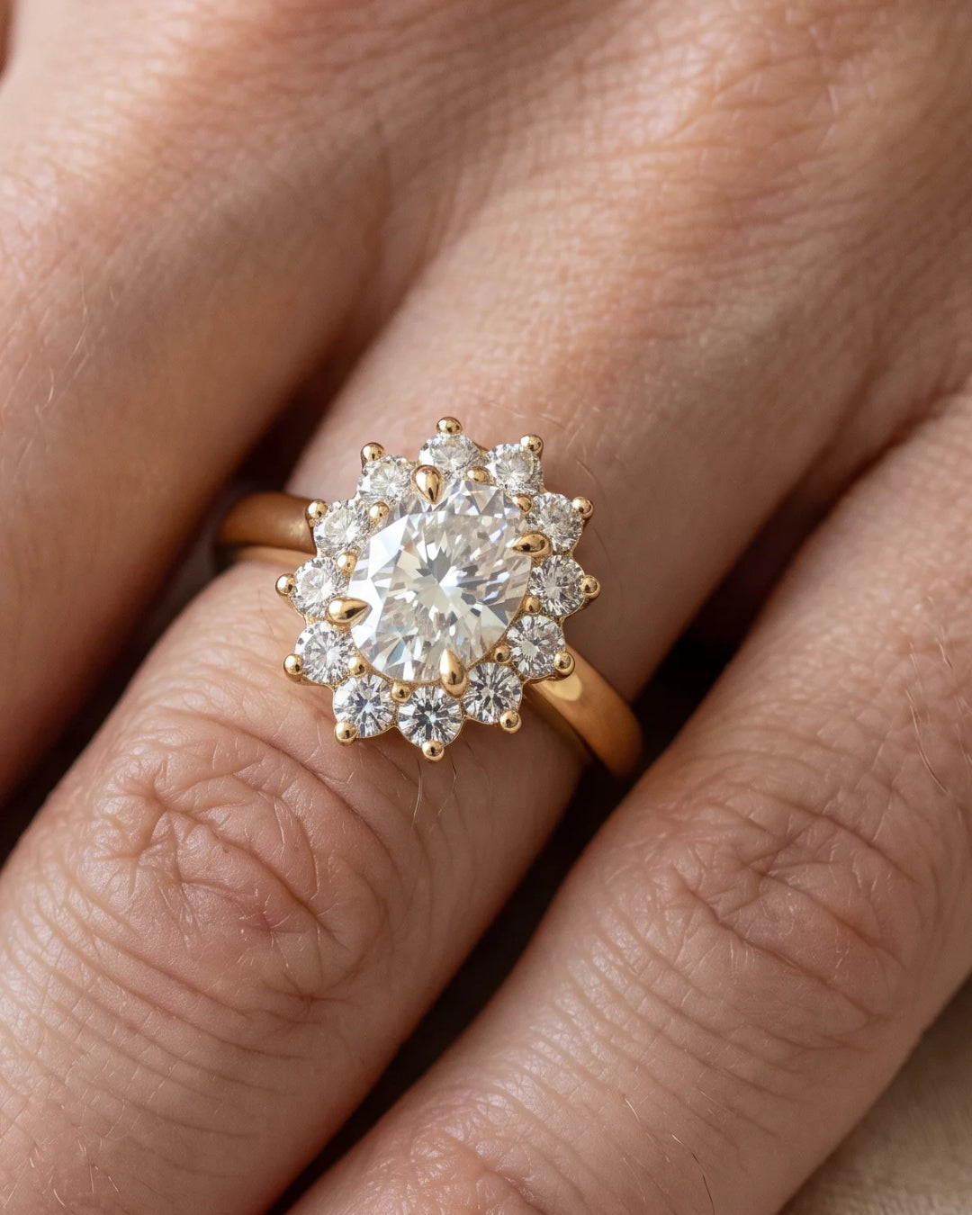 Brynn - Floral Oval Moissanite Engagement Ring