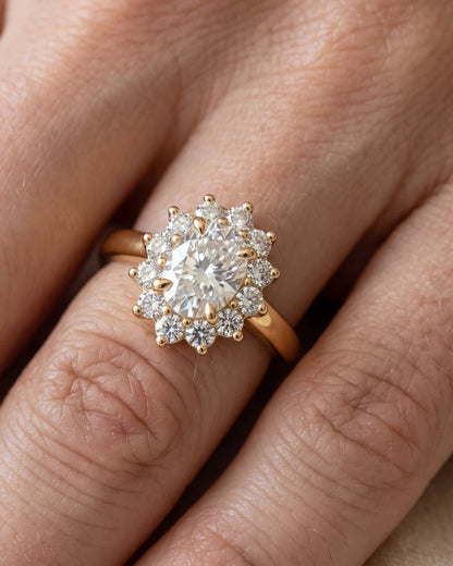 Brynn - Floral Oval Moissanite Engagement Ring