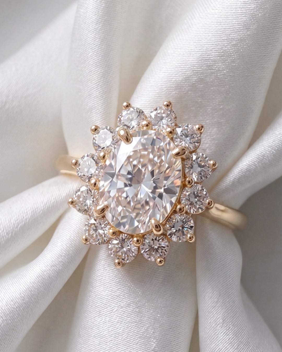 Brynn: Floral Oval Moissanite Engagement Ring