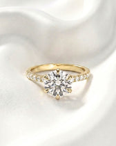 Celeste: Round Half Pavé & Hidden Halo Moissanite Engagement Ring
