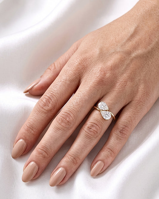 Cleo: Pear Toi-Et Moi Diamond Engagement Ring