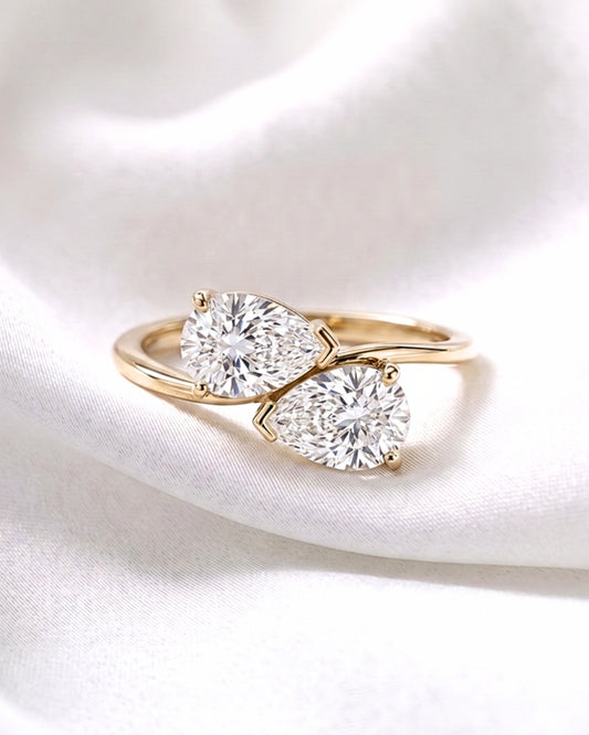 Cleo: Pear Toi-Et Moi Diamond Engagement Ring