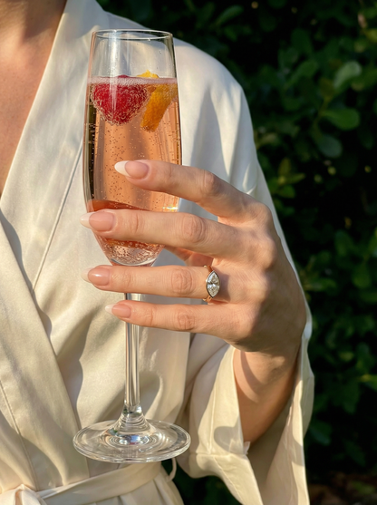 East West Bezel Marquise Solitaire Moissanite Engagement Ring