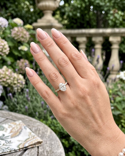 Elodie - Oval Full Pavé Diamond Engagement Ring - Moissanite Engagement Rings