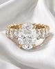 Eloise: Oval Solitaire with Oval Eternity Band Moissanite Engagement Ring