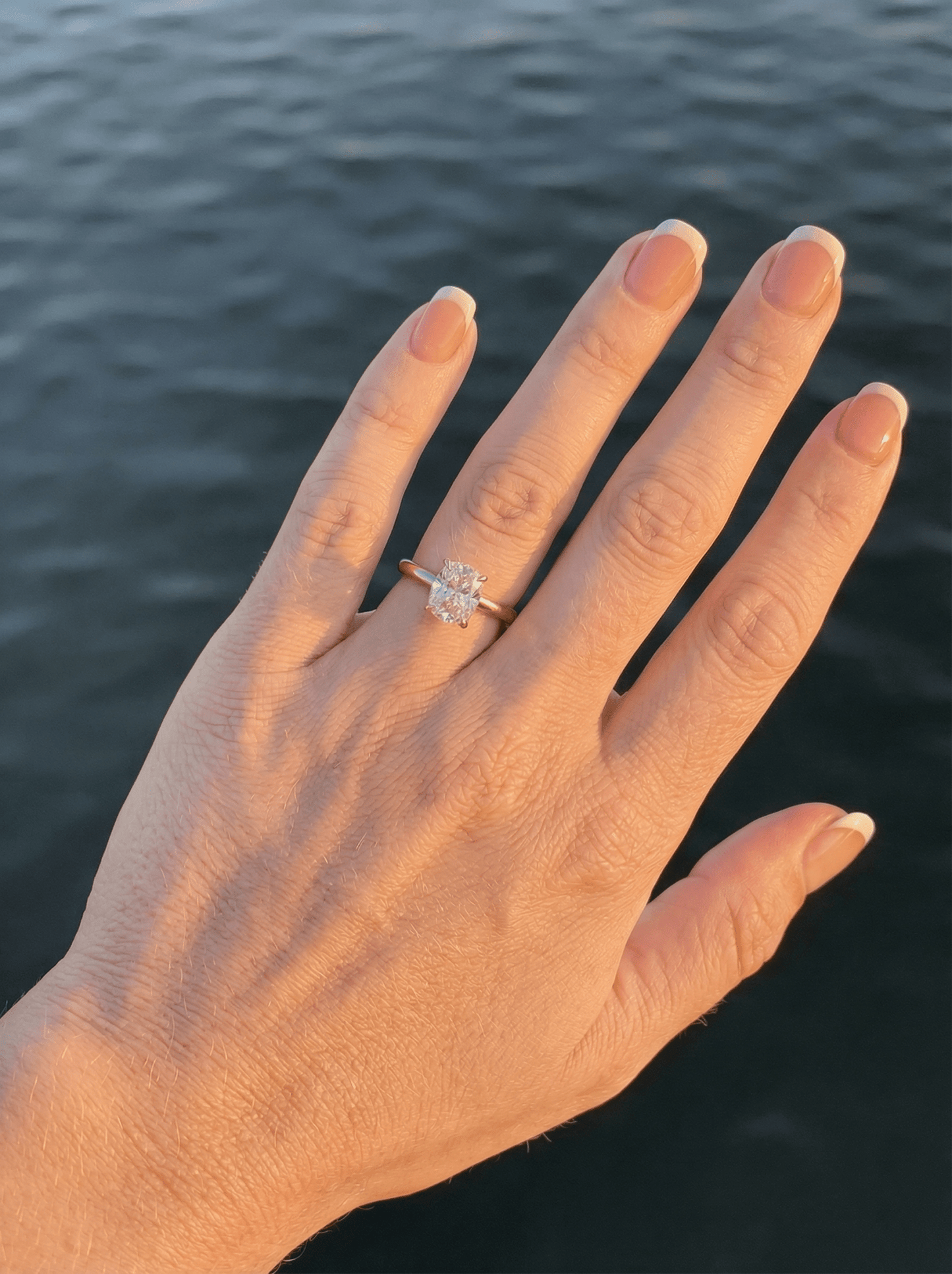 Elongated Cushion Hidden Halo Moissanite Engagement Ring - Moissanite Engagement Rings