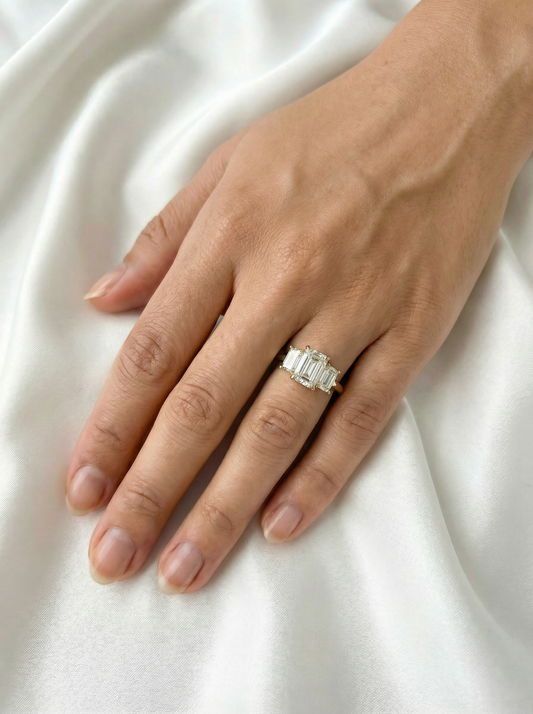 Emerald Trilogy Diamond Engagement Ring