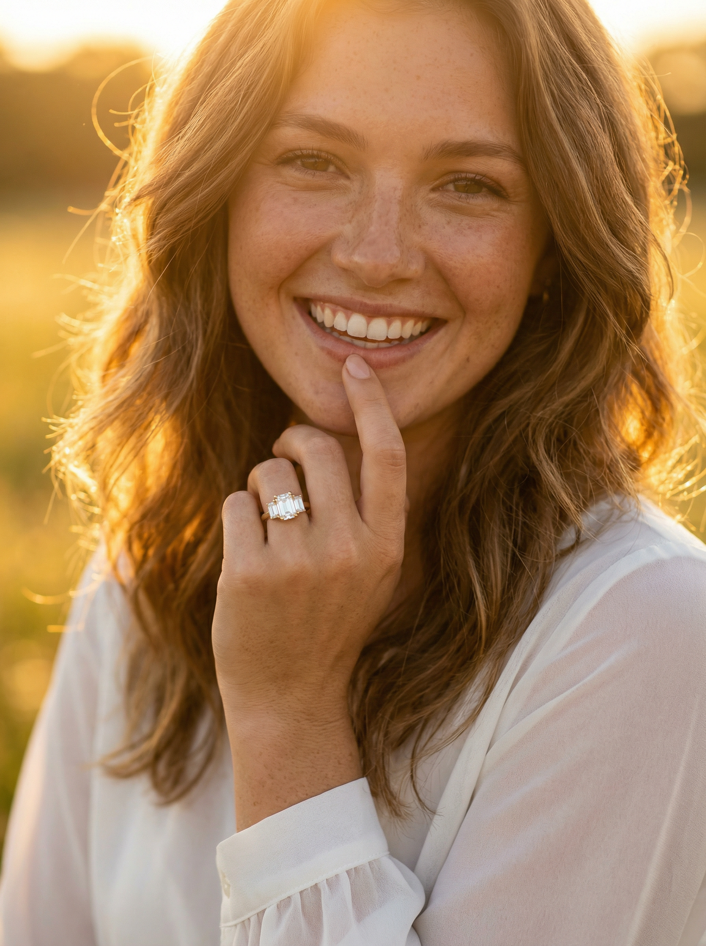 Emerald Trilogy Diamond Engagement Ring