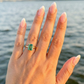 Emerald Cut Emerald Coloured Solitaire Moissanite Engagement Ring
