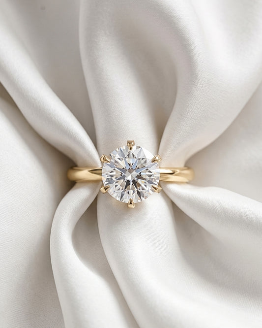 Eve: Round Solitaire Moissanite Engagement Ring