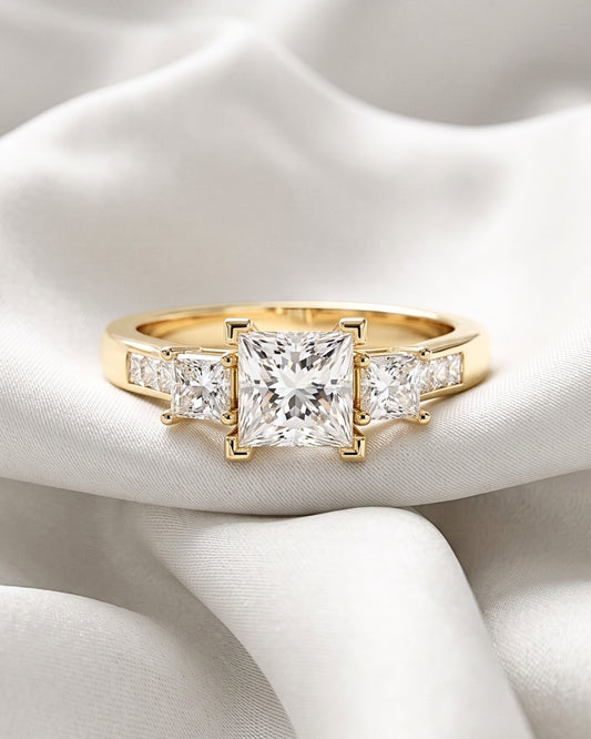 Greta: Princess Trilogy Moissanite Engagement Ring