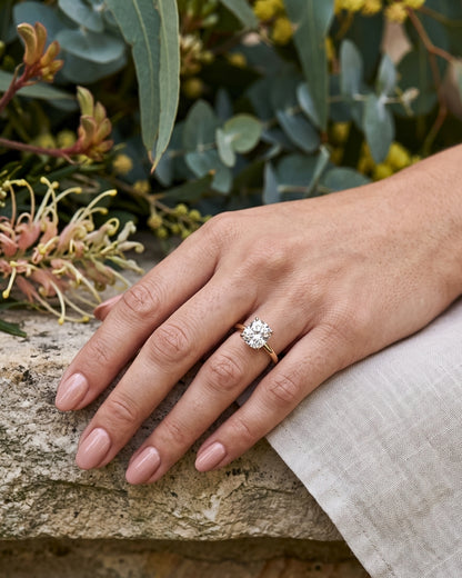 Hadley: Elongated Cushion Hidden Halo Diamond Engagement Ring