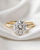 Halle: Round Two Tone Cathedral Moissanite Engagement Ring