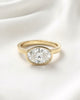 Hattie: East West Bezel Oval Solitaire Diamond Engagement Ring
