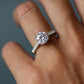 Round Half Pavé Moissanite Engagement Ring