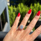 Floral Oval Moissanite Engagement Ring