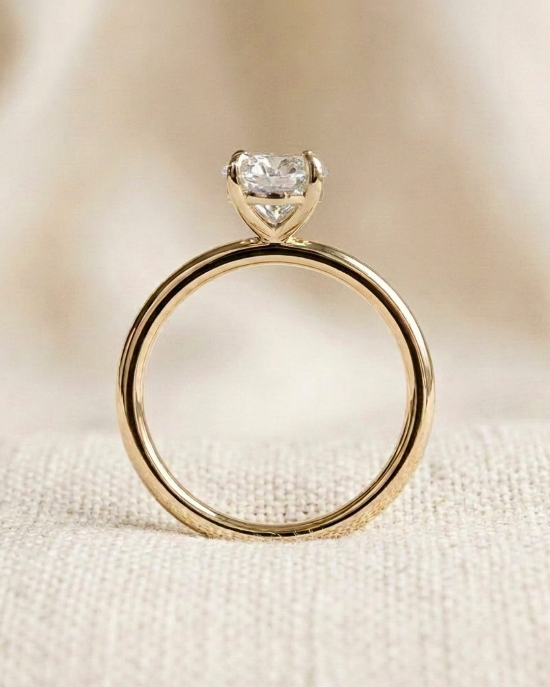 Lila: Pear Solitaire Moissanite Engagement Ring