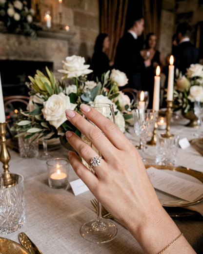 Luna: Round Hidden Halo Full Pavé Diamond Engagement Ring